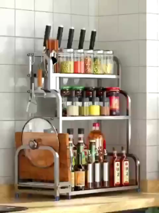 LOADNIX Carbon steel anti-rust 2/3 Layer spice rack Dish Rack Kitchen Organizer Dish Drainer Plate Organizer lagayan ng plat