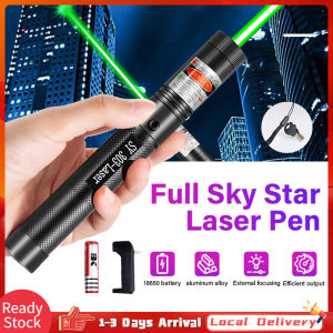 Green Laser Pointer High Power Pen Laser Flashlight Laser Presentation USB Rechargeable Battery Long Range Adjustable Focus Hunting Accessories 激光灯