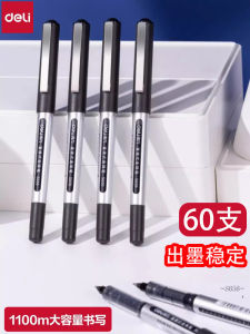 Deli Direct Ink Rollerball Pen Large Capacity Business Office Student Question Brushing Neutral Pen Bullet Head Signature Water Pen