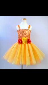 Orange Gold Fairy Tutu Dress: Perfect Child Birthday Outfit & Halloween Costume