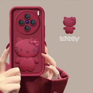 Ins Style Vivox300pro Phone Case New Premium Womens Protective Cover Silicone Painted Cat Makeup Mirror Stand Eco-friendly