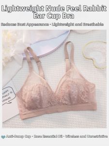 Light Breathable Large-Bust Minimizing Lift Wire-Free Anti-Sagging Rabbit Ears Bra