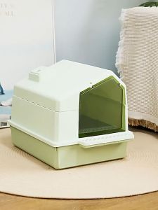 ห้องน้ำแมวกระบะทรายแมวขนาดใหญ่ รูปภาพเป็นสับสน ทรายแมวมีฝาปิด มีรูดักทราย พื้นที่ขนาดใหญ่ พร้อมส่งกับเครื่องปรุงหน้าที่สวยของคุณ