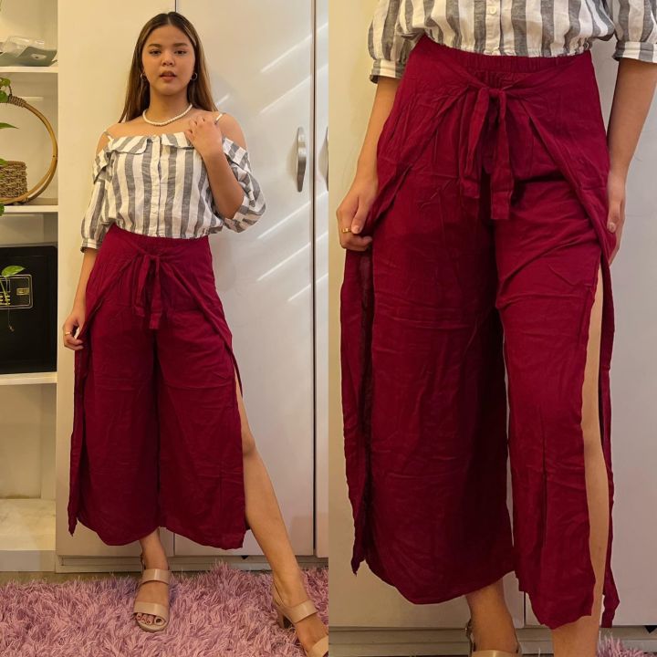 BOHO SQUARE PANTS WITH SLIT MEDIUM TO LARGE Lazada PH