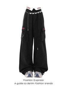 High Waist Wide Leg Workwear Trousers for Women Spring Autumn New Style Bell Bottoms Slimming Straight Cut Cotton Pants