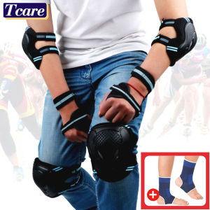 6Pcs/Set Sports Knee Support Protective Gears Set for Teens & Adult Knee Pad Elbow Pads Wrist Guards Kids Sports Safety Protector Kit for Cycling Skating with Free Gift