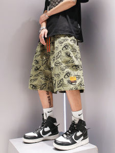 Heavyweight Pure Cotton Short Shorts Summer Mens American Trendy Brand Thin Outerwear Loose Casual Sports Five-Quarter Pants