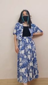 ONE SET 4787 aerile button flat skirt one set rok