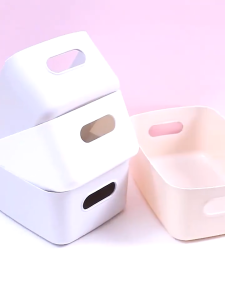 IMUTO Nordic Foldable Storage Box Organizer With Cover Plastic Container Basket Cabinet Wardrobe Closet Large Capacity Box