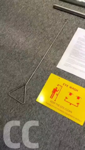 Double Outlet Composite Spray Eyewash Station Laboratory Emergency Rinse Device Plastic Coated ABS Eye Wash Safety Equipment