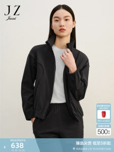 Spring 2024 Outdoor Sports Jacket Womens JZ Nine Zhi Style Commute Straight Tube Zipper Pocket Long Sleeve Pure Color Jacket
