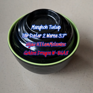 Mangkuk Tutup Ulir Datar 2 Warna 3.7" Melamine - Golden Dragon W-06A8