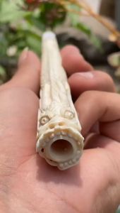 Pipa Gading Ukiran Naga 20cm Mulus Lobang Mild Evo
