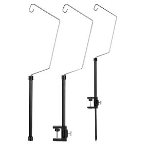 IGT Table Lantern Stand Aluminum Alloy Camping Light Holder Multifunctional Lamp Hanging Pole for Picnic Hiking Fishing