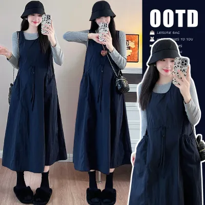 Đầm Mùa Xuân Cho Bà Bầu Phong Cách Pháp Thời Trang Không Làm Nổi Bụng Bộ Đai Ngực