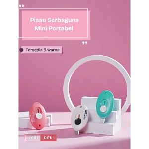 Mini Cutter Portabel Deli 3 Warna Desain Simple Dan Durable