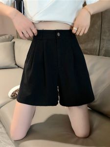 High Waist Loose Fit Elastic Waistband Womens Shorts Summer 2025 Casual Wide Leg Pants White Color Slimming Effect