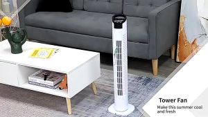 Inverter Tower Fan with Remote Control Bladeless Stand Fan Heavy Duty Electric Fan Home Office Air Cooler
