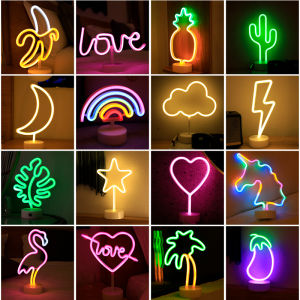 Bedroom LED Decorative Lamp Neon Atmosphere Small Table Lamp Esports Popular Bar Light Cartoon Style USB Powered Decoration