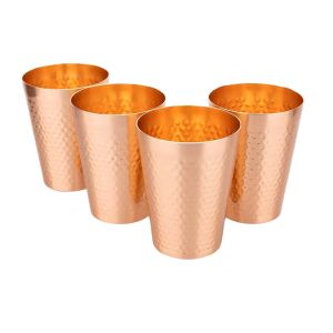 Hammered Copper Aluminum Beer Mug 430ml Set with Box - Rustic Style Lightweight Drinking Cup for Bar Camping Gift Use