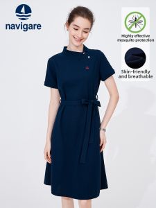 Navigare | Blue Summer Design Short Sleeve Polo Dress