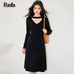 puella | Elegant Slimming Waist-High Neckline Dress