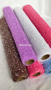 [1 LEMBAR] lembaran kain tile salju snow tile cellophane kertas pembungkus buket wrapping flower import Jaring Buket SALJU Flower Mesh Net Kain Bunga Korean Wrap Snow