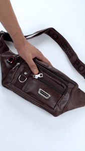 POLO AMSTAR Compact Waistbag Tas Selempang Pria Casual Multifungsi Slingbag Kulit Tas Pinggang Cowok