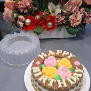 18cm Round Cake Baking Mold Cheese Cake Jelly Pudding Pancake Pizza Pie Bread Baking Ute Happy Birthday Silicone Baking Mold