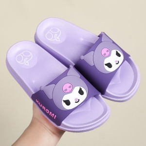 Sanrio Kurokos Childrens Slip-resistant Flat Bottom Slippers Bathroom Slippers Cute Style for Girls Age 3-12 Seasonless
