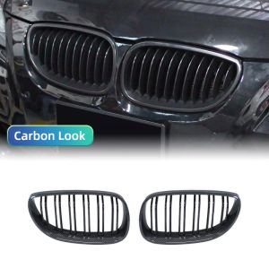 Front Bumper Kidney Grille Grill Hood Mesh Double Line For BMW E60 M5 E61 520i 545i 550i 535i 2003-2010 5 Series Refit Body Kit