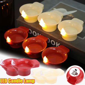 Indian Oil Lamp Waterproof LED Electronic Candle Lamp Lights up When Exposed to Water Floating Candle Lamp Decorative Ornaments