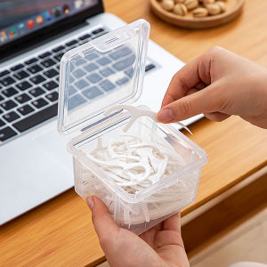 Portable Plastic Storage Box Transparent Pill Box Cotton Rod Small Box Earrings Cotton Swab Barrettes Storage Box