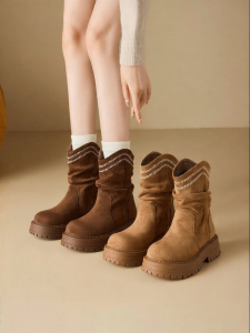 Josiny | Platform Brown Short Boots