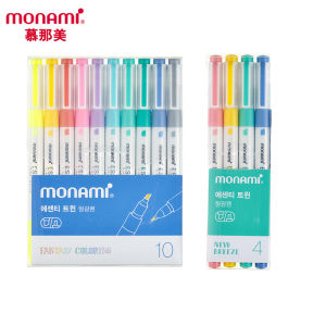 Korea Monami Double-headed Eye Protection Highlighter Marker Pen Set Oblique Head Student Hand Account DIY Graffiti Stationery Supplies