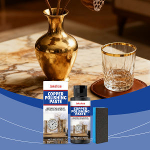Jakehoe Copper & Brass Cleaner and Polish – 1.76 Oz Gentle Copper Polishing Cream for Pots Pans Sinks Cups Antiques – Restores Shine Gentle Removes Tarnish & Stains – Non-Scratch Easy to Use