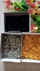 Peniti kecil mini label merk warna silver gold - per 10pcs