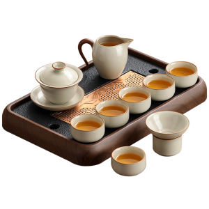 SHANGYANFANG | Home Use Tea Set Ceramic Teacup Tea Tray Teapot