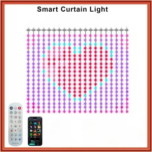 Intelligent Curtain Light LED String DIY Dynamic Pattern Music Synchronization Application Suitable for Bedroom Party Decoration