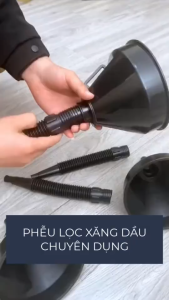 Phễu Châm Dầu Ô Tô Xe Máy Dài Tổng 35cm Có Lưới Lọc Ống Mềm | Dụng Cụ Châm Dầu Có Tay Cầm Tiện Dụng