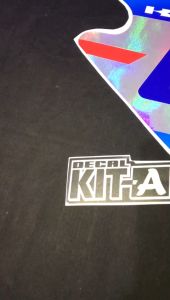 Decal Sticker KLX BF Motif Racing Biru Kuning Hologram