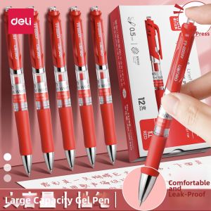 deli | Red Smooth Quick Drying Student and Teacher Use Neutral Pen