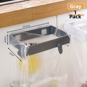 Foldable Wall-Mounted Kitchen Trash Can Holder Plastic Bag Rack Storage Organizer Household Cleaning Tool Foldable Waste Bin Stand