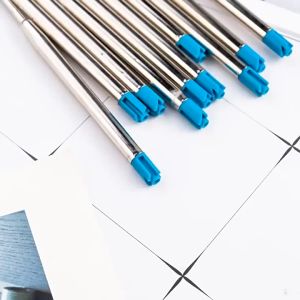 10pcs Metal Ballpoint Pen Refills Blue & Black Ink Rods 1.0mm Medium Point Roller Ball Pens Refill Black Ballpoint Pen Ink Refills Fine Point Medium Common for Parker Style Metal Pen Refill Cross Pen Parker Pen Roller Pen Compatible Ballpoint Ink Refills