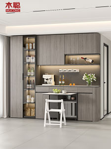 Italian Accessible Luxury Stone Plate Foldable Dining Table Sideboard Cabinet Combination Wall Integrated Storage Wine Cabinet Kitchen For Home 4g357