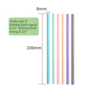 Ống Hút Silicon Tái Sử Dụng Leeseph Ống Hút Cỡ Lớn Linh Hoạt Thân Thiện Với Môi Trường Kèm Bàn Chải Vệ Sinh Cho Trẻ Em Bộ 6 Chiếc (Màu Sắc Có Thể Khác Nhau)