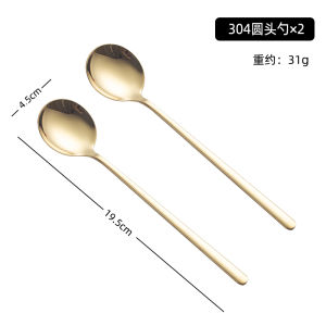 Thìa Thép Không Gỉ 304 Dài Cầm Tay Dùng Trong Gia Đình Kiểu Hàn Quốc Thìa Ăn Súp Thìa Tròn Thìa Dưa Chuột Nổi Tiếng Trên Internet