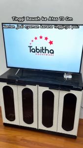 Rak TV Meja TV Minimalis Modern Lemari Plastik Serbaguna Rak Multifungsi Tabitha R4TV dengan Kunci