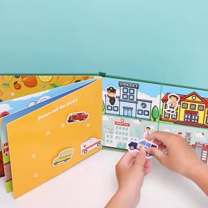 Children busy book / quiet book activity / reused book buku aktivitas