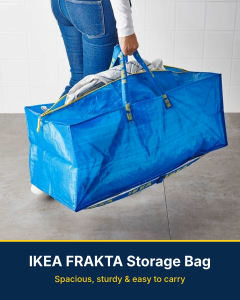 [SG STOCK] IKEA FRAKTA Trunk 76L Big Blue Bag | Zipper | Moving Bag | Storage | Laundry | Travel | Backpack | Grocery | Shopping | Delivery | Waterproof | Recycle | Picnic | Camping | Gym | Duffle | Weekend Bag